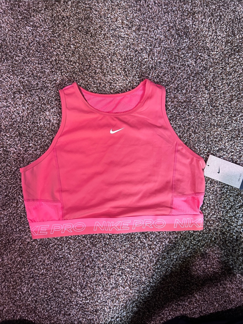 Nike Pink High-Neck Crop Sports Bra Top